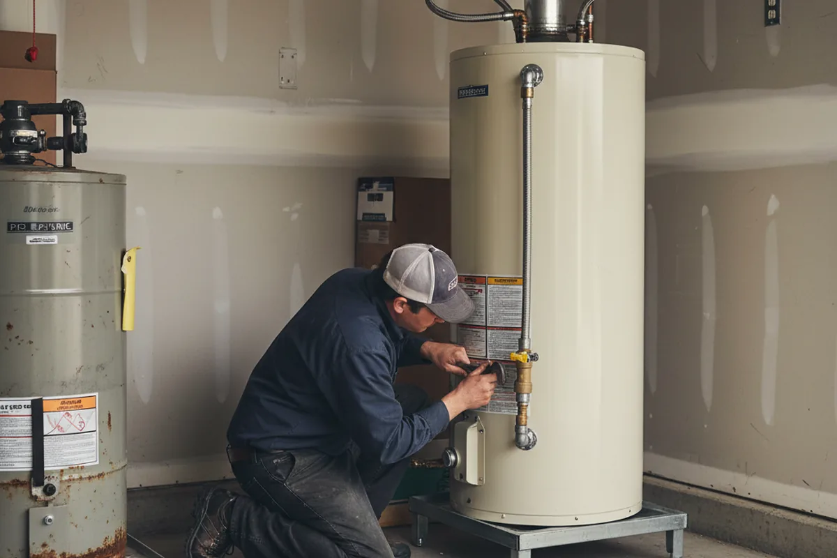 Water heater and shutoff valve replacement in Sasser