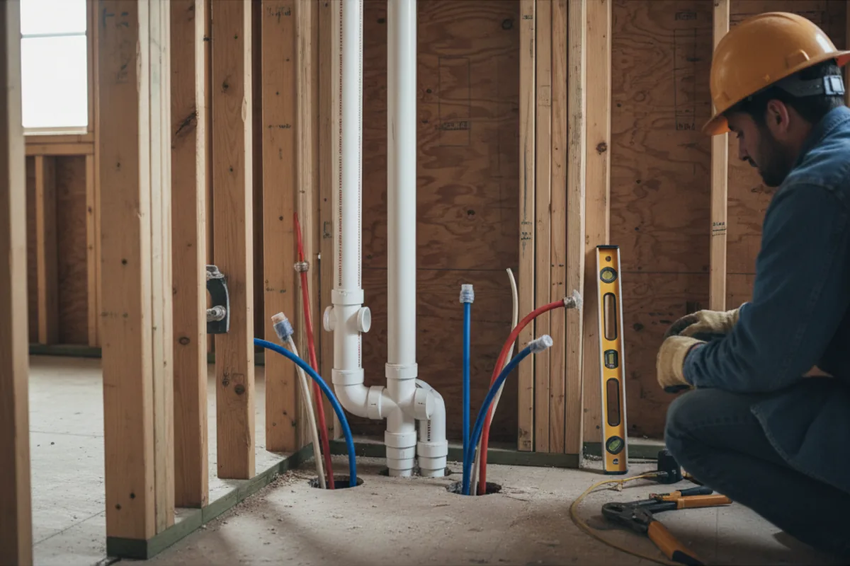 Drain and supply rough-in during Leak Detection in Sasser