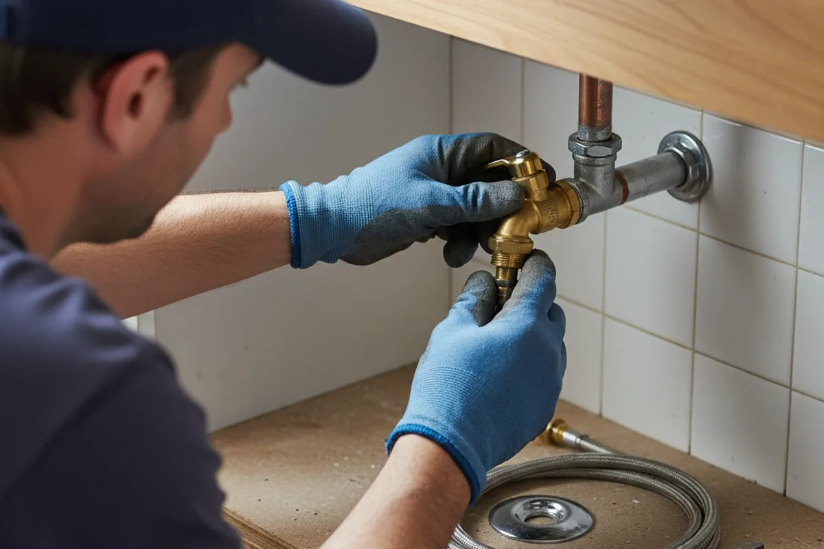 Shutoff valve and fitting work during Emergency Plumbing in Sasser